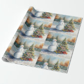 Tennis Christmas  Festive Snowman  Geschenkpapier (Ungerollt)