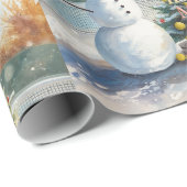 Tennis Christmas  Festive Snowman  Geschenkpapier (Rolleneckpunkt)
