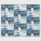 Tennis Christmas  Festive Snowman  Geschenkpapier (Flach)