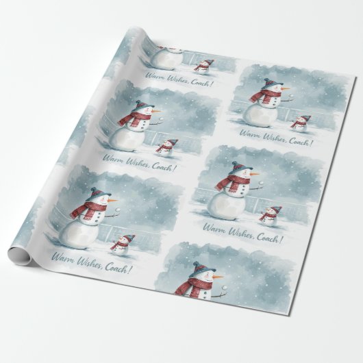 Tennis Christmas Festive Snowman Geschenkpapier (Ungerollt)