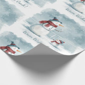 Tennis Christmas Festive Snowman Geschenkpapier (Ecke)