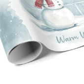 Tennis Christmas Festive Snowman Geschenkpapier (Rolleneckpunkt)
