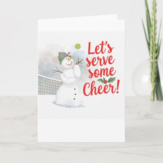 Tennis Christmas  Festive Snowman  Karte (Vorderseite)