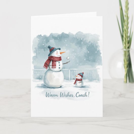 Tennis Christmas Festive Snowman Karte (Vorderseite)
