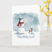 Tennis Christmas Festive Snowman Karte (Gelbe Blume)