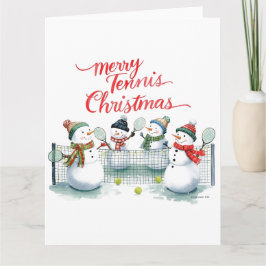 Tennis Christmas Festive Snowman Karte