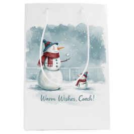 Tennis Christmas Festive Snowman Mittlere Geschenktüte