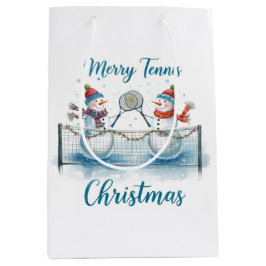 Tennis Christmas Festive Snowman Mittlere Geschenktüte