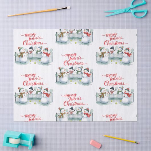 Tennis Christmas  Festive Snowman  Seidenpapier (Basteln)