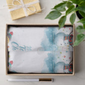 Tennis Christmas  Festive Snowman  Seidenpapier (Geschenk)