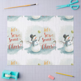 Tennis Christmas Festive Snowman Seidenpapier