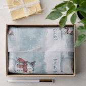 Tennis Christmas  Festive Snowman  Seidenpapier (Geschenk)