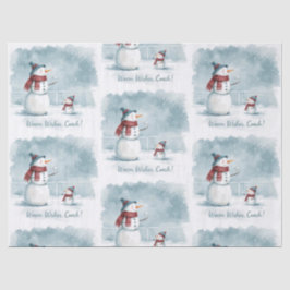 Tennis Christmas Festive Snowman Seidenpapier