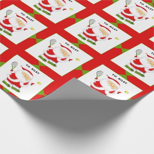 Tennis Christmas Geschenk Geschenkpapier (Ecke)