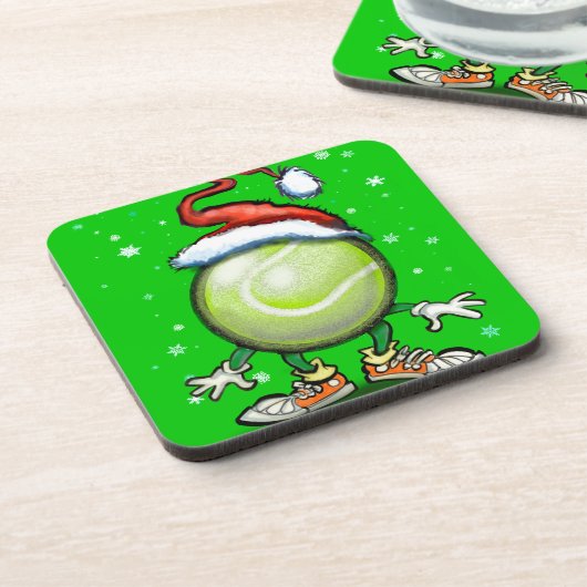 Tennis Christmas Getränkeuntersetzer (Linke Seite)