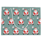 Tennis Christmas Holiday Große Geschenktüte (Rückseite)