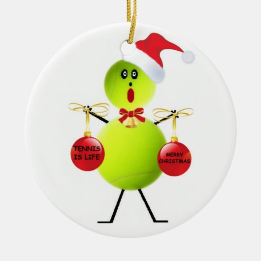 Tennis Christmas Keramik Ornament (Vorne)