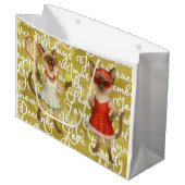 Tennis Christmas Mug Cat Lovers  Große Geschenktüte (Vorderseite Schrägansicht)