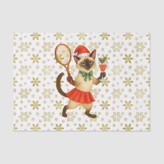 Tennis Christmas Mug Cat Lovers Seidenpapier (Vorderseite)