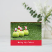 Tennis Christmas Postcard Postkarte (Stehend Vorderseite)