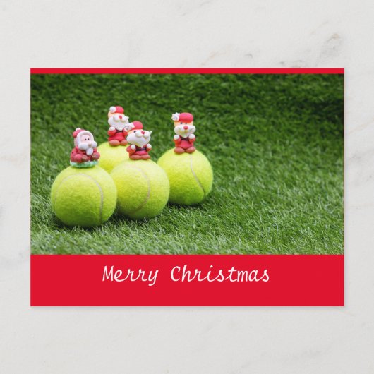 Tennis Christmas Postcard Postkarte (Vorderseite)