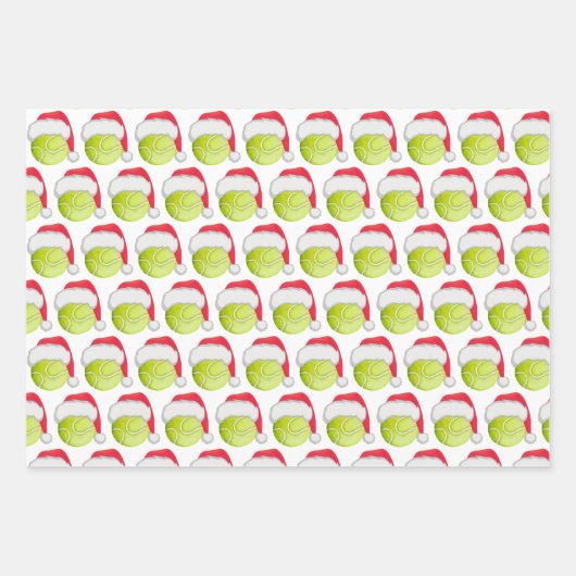 Tennis Christmas Santa Ball Geschenkpapier Set (Vorderseite)