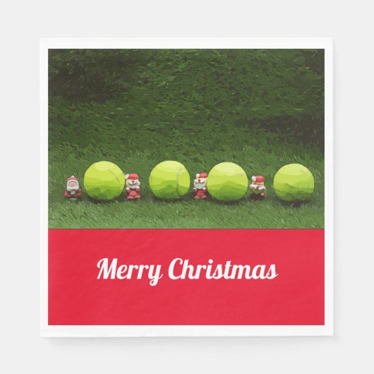 Tennis Christmas Serviette (Vorderseite)