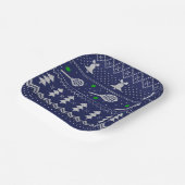 Tennis Christmas Sweater geklatschtes Muster Skand Pappteller (Gewinkelt)