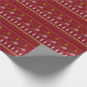Tennis Christmas Sweater Gezwirntes Muster Red Xma Geschenkpapier (Ecke)