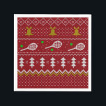Tennis Christmas Sweater Gezwirntes Muster Red Xma Serviette<br><div class="desc">Warme und gemütliche Wintertage und Nächte Illustration Design,  mit klassisch gewirktem,  lustig hässlichem Weihnachtspulli mit Tennisschlägern und grünen Tennisbällen,  Steinglocken,  Tannenbäumen und Schneeflocken. Minimalistisches Xmas Sweater Muster festliche Design in hellblau und weiß für Tennisspieler. Tennis Weihnachtsmusterpulli Tennis Xmas Design. Skandi Tennis Weihnachtsgeschenke Weihnachten. Nordisches Tennis-Weihnachtsmuster. Tennis Weihnachtsgeschenke</div>