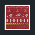 Tennis Christmas Sweater Gezwirntes Muster Red Xma Serviette<br><div class="desc">Warme und gemütliche Wintertage und Nächte Illustration Design,  mit klassisch gewirktem,  lustig hässlichem Weihnachtspulli mit Tennisschlägern und grünen Tennisbällen,  Steinglocken,  Tannenbäumen und Schneeflocken. Minimalistisches Xmas Sweater Muster festliche Design in hellblau und weiß für Tennisspieler. Tennis Weihnachtsmusterpulli Tennis Xmas Design. Skandi Tennis Weihnachtsgeschenke Weihnachten. Nordisches Tennis-Weihnachtsmuster. Tennis Weihnachtsgeschenke</div>
