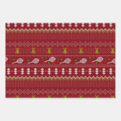 Tennis Christmas Sweater Gezwirntes Muster Xmas Geschenkpapier Set (Vorderseite)