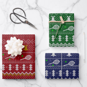 Tennis Christmas Sweater Gezwirntes Muster Xmas Geschenkpapier Set