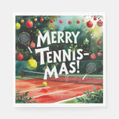 Tennis Christmas Thema Merry Tennis Mas Serviette (Vorderseite)