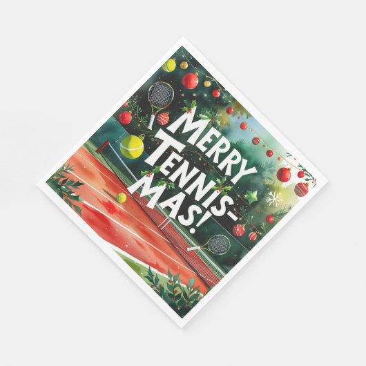 Tennis Christmas Thema Merry Tennis Mas Serviette (Ecke)