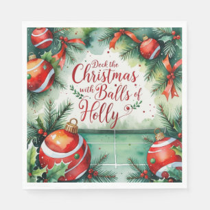 Tennis Christmas Thema Merry Tennis Mas Serviette