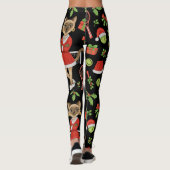 Tennis Christmas themed fir Siamese cat Lovers Leggings (Rückseite)
