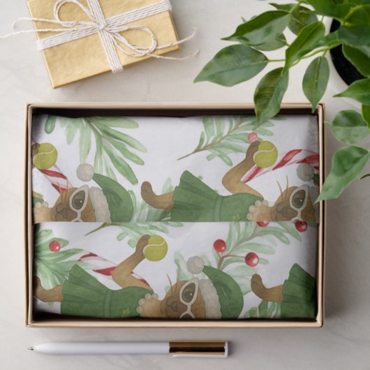 Tennis Christmas themed fir Siamese cat Lovers Seidenpapier (Geschenk)