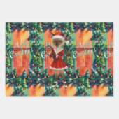 Tennis Christmas themed for Cat Lovers Geschenkpapier Set (Vorderseite 3)