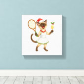 Tennis Christmas themed for Cat Lovers  Leinwanddruck (Insitu (Holzboden))