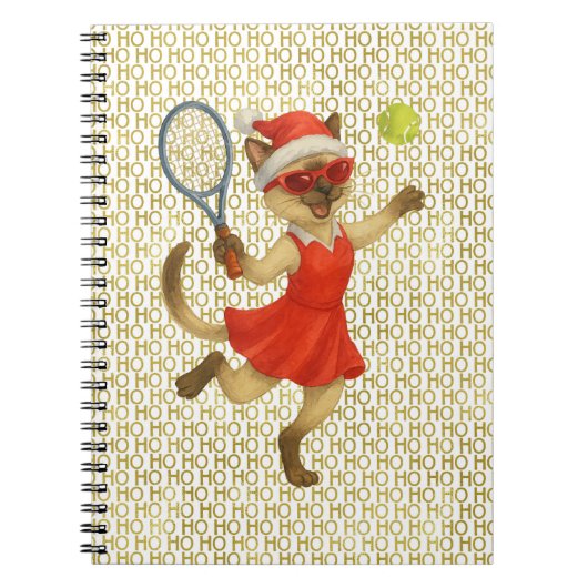Tennis Christmas themed for Cat Lovers Notizblock (Vorderseite)