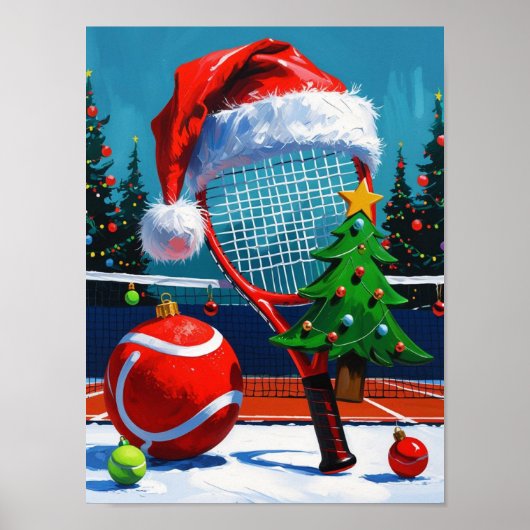 Tennis Christmas Themed for Player Poster (Vorne)
