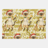 Tennis Christmas themed for player who loves cat Geschenkpapier Set (Vorderseite 3)