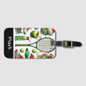Tennis Christmas Themed Gepäckanhänger (Vorderseite (Horizontal))