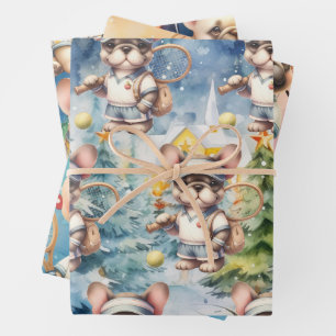 Tennis Christmas Themed Geschenkpapier Set