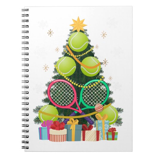 Tennis Christmas Tree Tennis Player Tennis Coach Notizblock (Vorderseite)