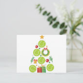 Tennis Christmas Tree | Weihnachtssportgeschenk Postkarte (Stehend Vorderseite)