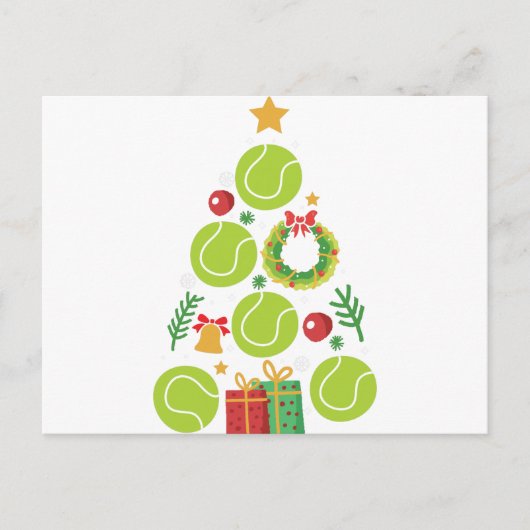Tennis Christmas Tree | Weihnachtssportgeschenk Postkarte (Vorderseite)