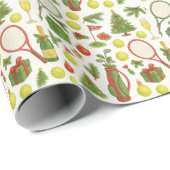 Tennis Christmas with Racket and Ball Geschenkpapier (Rolleneckpunkt)
