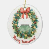 Tennis Christmas with tennis ball Keramik Ornament (Links)